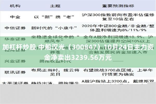 加杠杆炒股 中船汉光（300847）10月24日主力资金净卖出3239.56万元