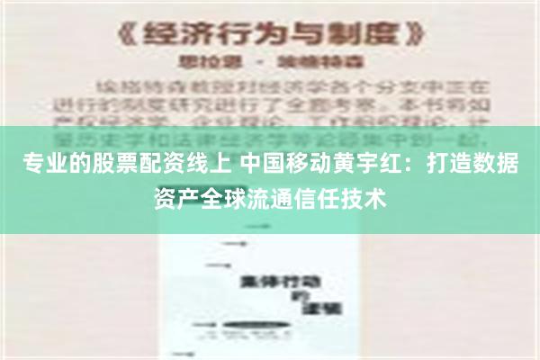 专业的股票配资线上 中国移动黄宇红：打造数据资产全球流通信任技术