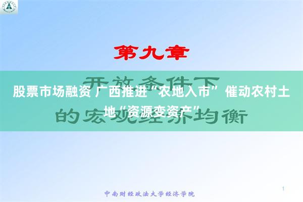 股票市场融资 广西推进“农地入市” 催动农村土地“资源变资产”